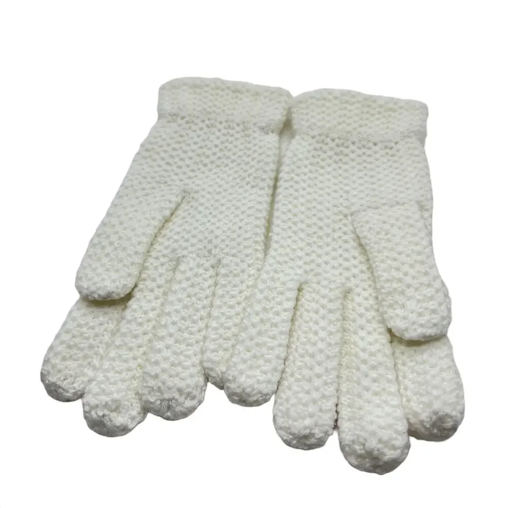 Sweater Knit Gloves by Grandoe Creamy White 1960s In Package Women's Winter